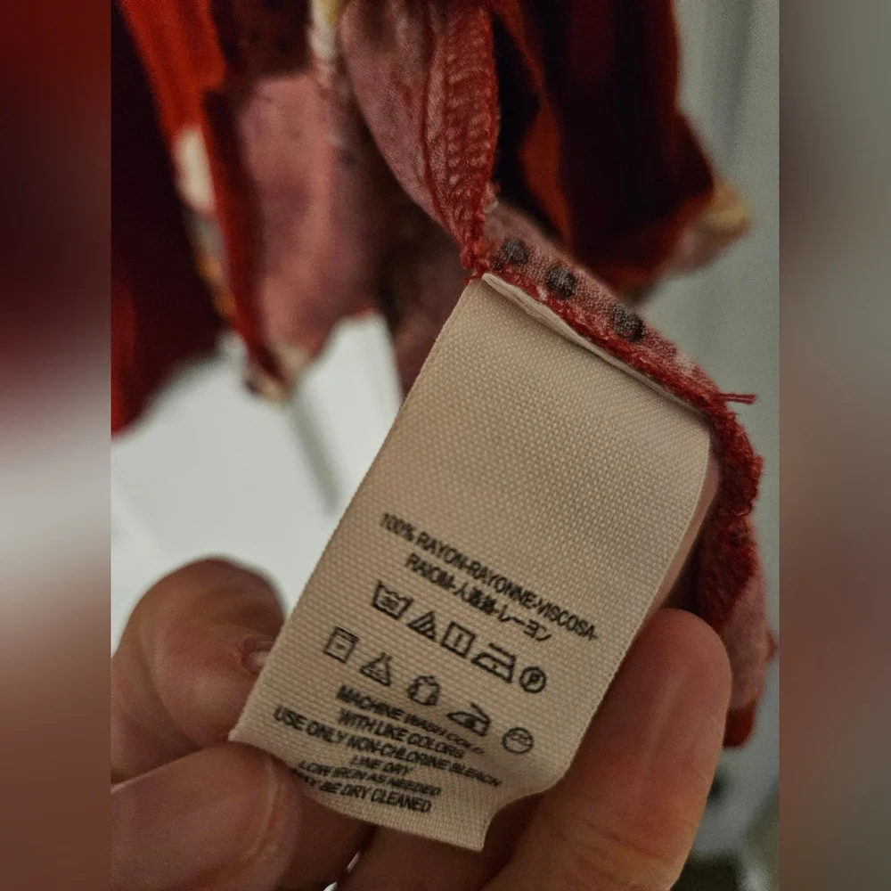 FREE PEOPLE Lovely Day Printed Tunic Red‎ Dress size xs - Picture 5 of 6